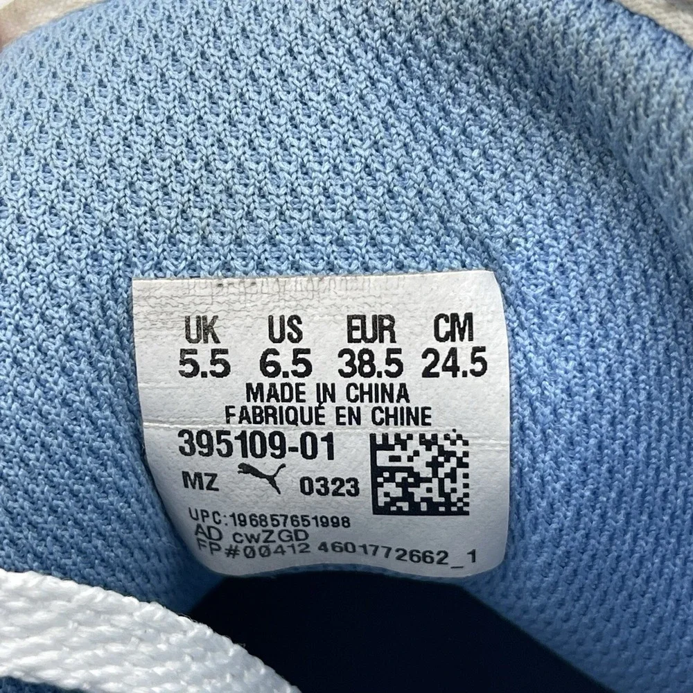 PUMA Rebound LayUp Men's Size 6.5 Sneakers 395109-01 White Blue Athletic Shoes